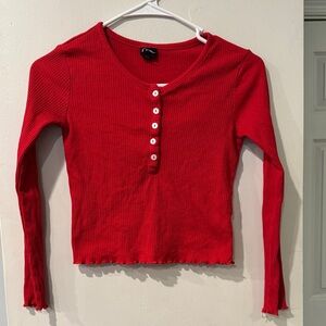 Art Class Vibrant Red Knit Top